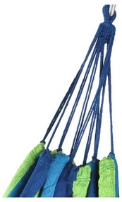 Niebiesko-zielony hamak HAMMOCK dla 2 osób 200x150 cm