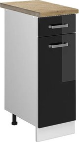 Szafka dolna do kuchni czarny wysoki połysk 30x60x81.6 r-line