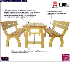 Zestaw drewnianych mebli ogrodowych - Hakodi 3X