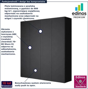 Czarna duża nowoczesna szafa na ubrania E3-B78