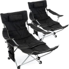 Zestaw 2 krzeseł kempingowych ze zdejmowanym podnóżkiem, cza