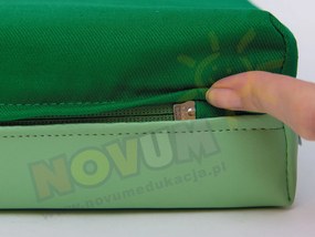 Dwustronny materac żłobkowy do leżakowania 120 cm ekoskóra/drelich