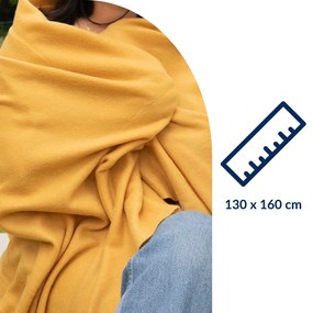 Niebieski polarowy koc 130x160 cm Riso – Tiseco Home Studio