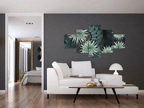 Obraz - Zielone kwiaty (125x70 cm)