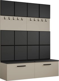Masseno Garderoba MODULO 161,2/204/40 cm do Przedpokoju Nowoczesna Kaszmir