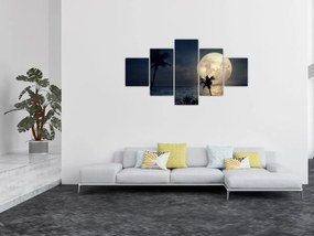 Obraz - Plaża przy pełni księżyca (125x70 cm)
