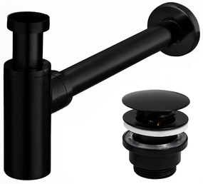Syfon Umywalkowy Klik-Klak Uniwersalny Rea  Czarny Matowy