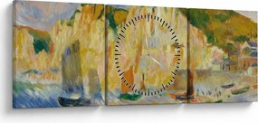 Obraz - Auguste Renoir, Sea and Cliffs, reprodukcje (z zegarem) (90x30 cm)