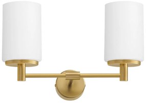 Złoty nowoczesny kinkiet z dwoma kloszami KR-K2B