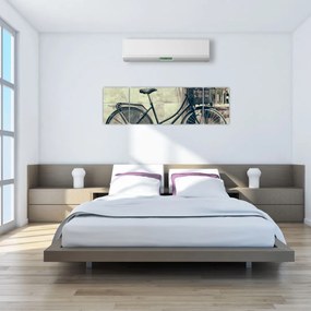 Obraz - Vintage rower z kwiatami (170x50 cm)