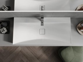 Mexen Poli umywalka nablatowa z konglomeratu 1/O 100 x 48 cm, biała - 23021001