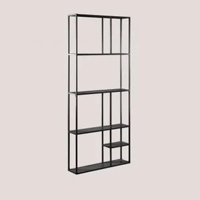 Modułowa Półka Ścienna 80x180 Cm Ze Stali Thura Czarny Węgiel - Sklum