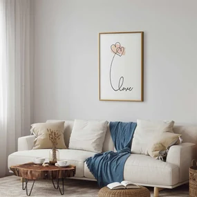 Plakat Połączeni w chmurach 21x30 cm z ramą złotą z marginesem ARTGEIST B