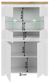 Szafka VILGO 2D2W, błyszczący biały