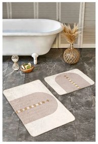Beżowe aksamitne dywaniki łazienkowe zestaw 2 szt. 60x100 cm – Mila Home