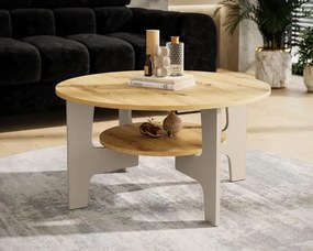 Stolik kawowy do salonu dąb artisan + kaszmir - Semal 3X
