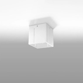 Biała lampa sufitowa z metalowym kloszem 10x10 cm Pax – Sollux