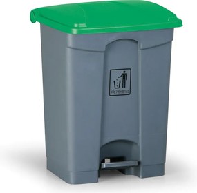 Uniwersalny kosz na śmieci do segregacji z pedałem, 68 l, 680 x 500 x 410 mm, zielony