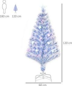 HOMCOM sztuczna choinka z 3 lampkami LED, drzewko PVC, metal, biały+niebieski, Ø 60 x wys. 120 cm | Aosom PL