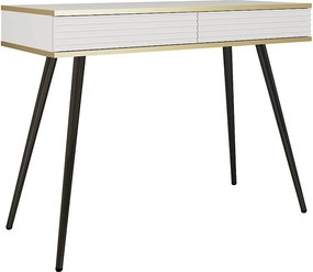 Toaletka: biała, nogi czarne, 102 x 80 x 50 cm, fronty żebrowane