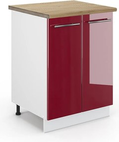 Szafki kuchenne bordowa czerwień wysoki połysk 60x60x82 fame-line