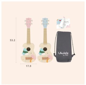 Classic world drewniane ukulele gitara dla dzieci różowa