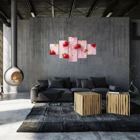 Obraz - Truskawki w bąbelkach (125x70 cm)