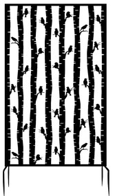 Czarna metalowa osłona balkonowa 100x186 cm Birds – Esschert Design