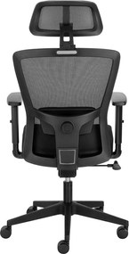 Fotel biurowy siatkowy Olimpus z regulowanym lędźwiem, zgodny z normą BHP