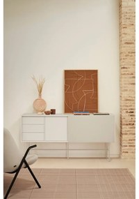 Beżowo-kremowa niska komoda z drzwiami przesuwnymi 180x91 cm Nube – Teulat