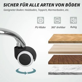 Vinsetto Fotel biurowy z funkcją masażu, z podnóżkiem, regulowany, 64 cm x 70 cm x 118 cm, Czarny