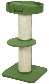 PawHut Drapak 91cm z platformą i łóżkiem dla kotów, zielony