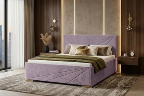 Łóżko ROSI 140x200 cm Liliowy Z materacem