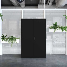 Szafa biurowa metalowa na dokumenty czarna JAN II, 1150 x 1850 x 400 mm