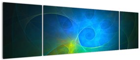 Obraz niebieskiej abstrakcji (170x50 cm)