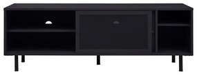 Czarna metalowa szafka pod TV 160x55x45 cm Veep – Unique Furniture