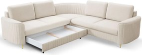 Narożnik LAREN nowoczesna sofa z funkcją spania pojemnik na pościel lewa strona CASTEL 03 251x251x85 cm
