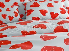 PrzytulneMieszkanie.pl PrzytulneMieszkanie.pl Bawełniana pościel WARM HEART jasnoniebieska Rozmiar pościeli: 70 x 90 cm | 140 x 220 cm