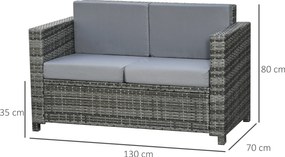 Outsunny sofa z technorattanu z poduszkami