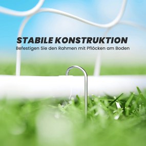 HOMCOM Bramka piłkarska dla dzieci, oznaczenie celu, amortyzujące tuleje, ogród, 186x123cm, biały