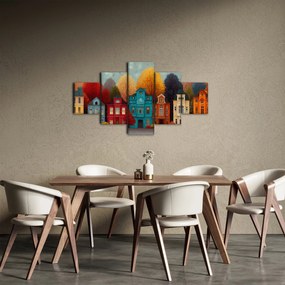 Obraz - Malowane jesienne miasto (125x70 cm)