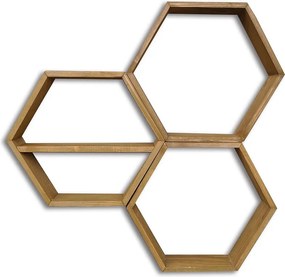 Półka ścienna – 37 cm x 37 cm x 10 cm – Orzech – Drewno jodłowe