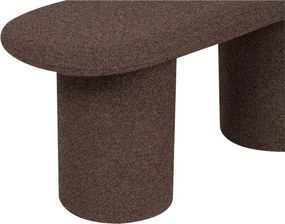 Brązowa tapicerowana ławka z materiału bouclé Rull – noo.ma