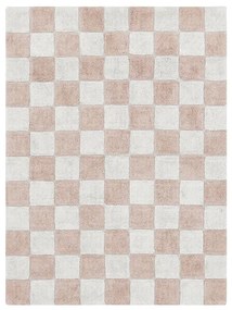 Jasnoróżowo-kremowy bawełniany dywan tkany ręcznie odpowiedni do prania 120x160 cm Kitchen Tiles Rose – Lorena Canals