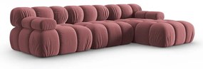 Różowa aksamitna sofa 285 cm Bellis – Micadoni Home