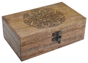 InDecor Pudełko z drewna mango Mandala, 23 x 15 x 8,5 cm, L