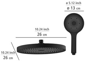 Czarny zestaw prysznicowy ze stali nierdzewnej 120 cm Soft Water – Wenko