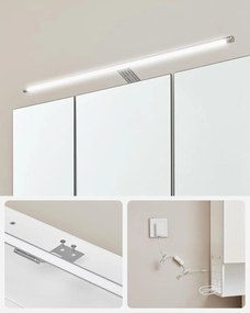 Szafka Łazienkowa z Lustrem Wisząca, z oświetleniem, Biała- BBK124W14