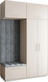 Masseno Garderoba REMA 150/240/60 cm Nowoczesna Szafa do Przedpokoju Kaszmir, MONOLITH 85 (Szary)