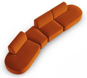Aksamitna sofa lewostronna w kolorze terakoty 428 cm Paolo – Milo Casa